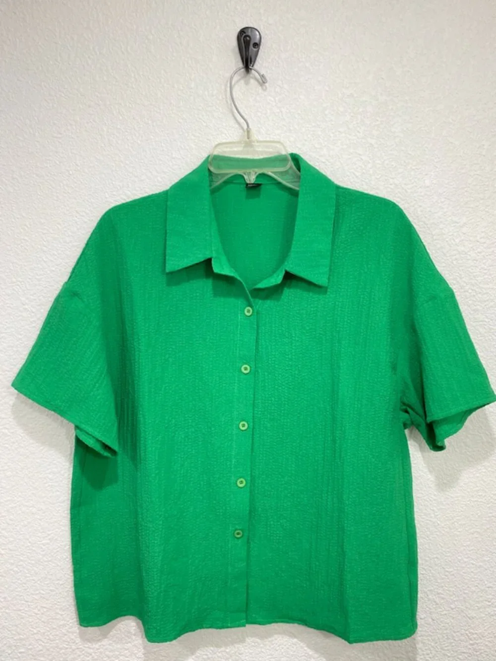 SHEIN Textured Short Set Two Piece Outfit Co-Ord Vacation Green Size L